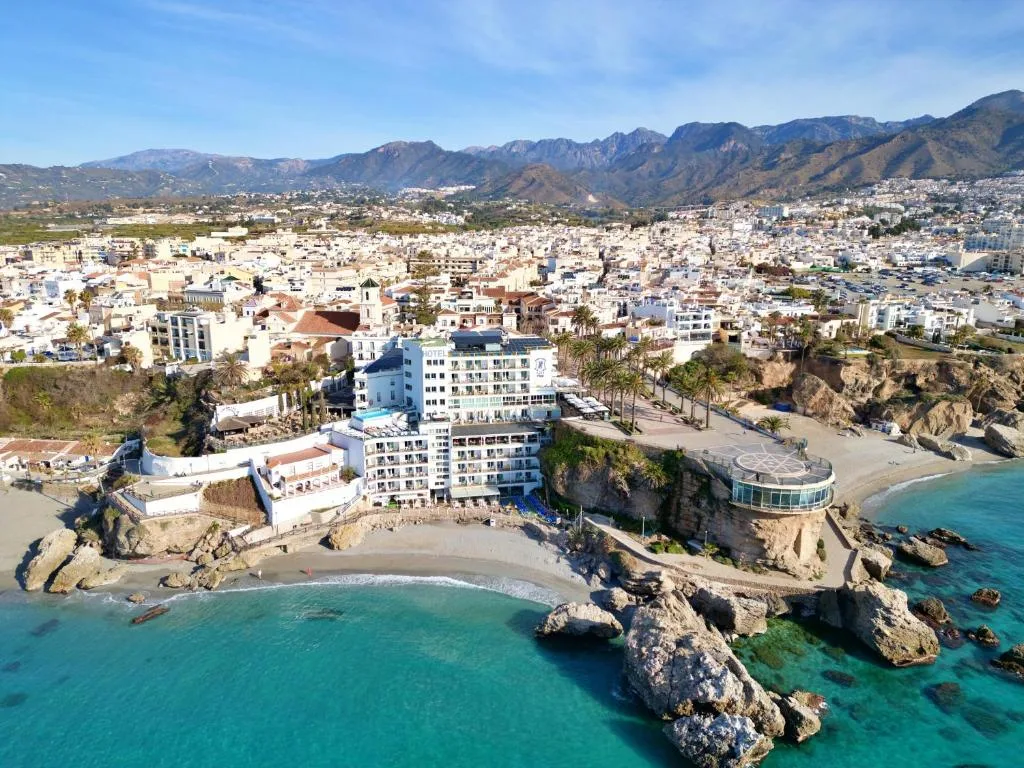 Aerial view of the Balcón de Europa, Nerja