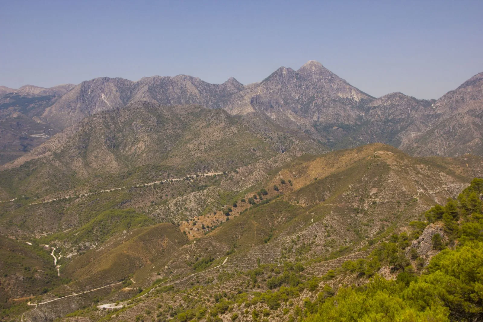 View from the summit of Cerro del Lucero across the Sierra de Almijara